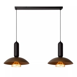 GRANTHAM piekaramā lampa 2xE27 40 W kafijas/melnā krāsā (Lucide)