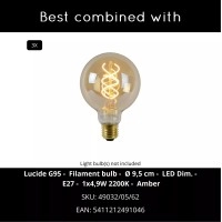 GRANTHAM piekaramā lampa 3xE27 40 W kafijas/melnā krāsā (Lucide)