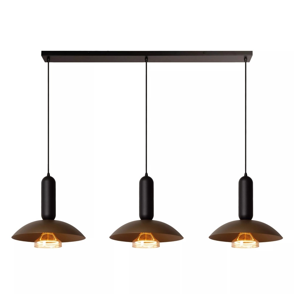 GRANTHAM piekaramā lampa 3xE27 40 W kafijas/melnā krāsā (Lucide)