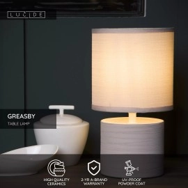 GREASBY galda lampa Ø14 cm 1 x 40 W E14 krēmkrāsa (Lucide)