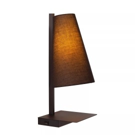 GREGORY naktsgaldiņa/sienas lampa 1x60 W E27 19.8×18 cm melna (Lucide)