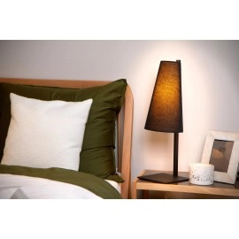 GREGORY galda lampa 1x60 W E27 18×18 cm melna (Lucide)