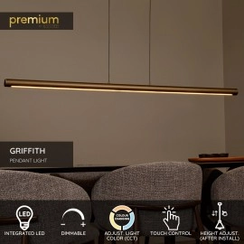 GRIFFITH piekaramā lampa 140 cm LED 33W CCT bronzas krāsā (Lucide)