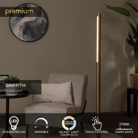 GRIFFITH stāvlampa Ø21 cm LED 18W CCT bronzas krāsā (Lucide)