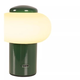 GUSTAV Uzlādējama galda lampa Ø8 cm LED dim 1x0,8W 2700K zaļa (Lucide)