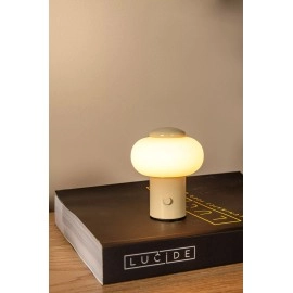 GUSTAV Uzlādējama galda lampa Ø8 cm LED dim 1x0,8W 2700K krēmkrāsa (Lucide)