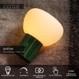 GUSTAV pārnēsājama galda lampa LED 0,8W 2700K, zaļa (Lucide)