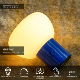 GUSTAV pārnēsājama galda lampa LED 0,8W 2700K, zila (Lucide)