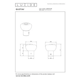 GUSTAV pārnēsājama galda lampa LED 0,8W 2700K, krēmkrāsas (Lucide)