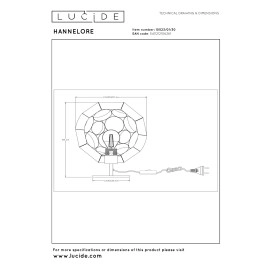 HANNELORE galda lampa Ø 25 cm 1xE27 melna (Lucide)