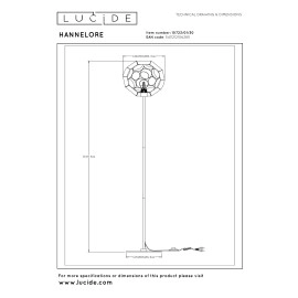 HANNELORE stāvlampa Ø30 1 x 60 W E27 melna (Lucide)