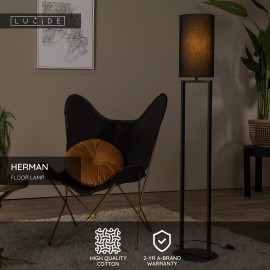 HERMAN Stāvlampa Ø26cm 1x40W E27 melna (Lucide)
