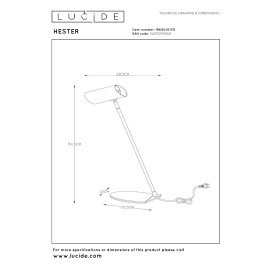 HESTER galda lampa GU10 balta (Lucide)