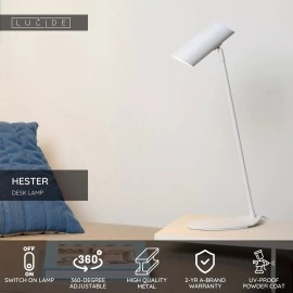 HESTER galda lampa GU10 balta (Lucide)