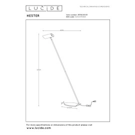 HESTER stāvlampa lasīšanai 15x30 cm 1xGU10 balta (Lucide)