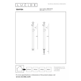 IBAMBA āra stabiņš LED 2×6W 3000K melna (Lucide)