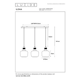 Piekarama lampa ILONA 3xE27 40W dzintara (Lucide)