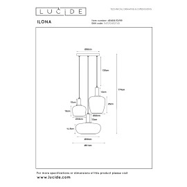 Piekarama lampa ILONA 3xE27 40W melna (Lucide)