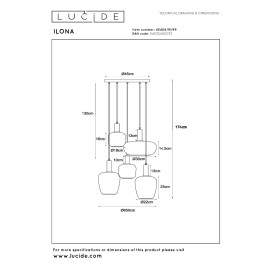 Piekarama lampa ILONA 5xE27 40W melna (Lucide)