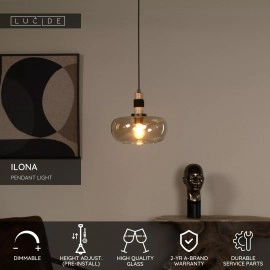 ILONA piekarama lampa Ø30 cm 1xE27 dzintara (Lucide)