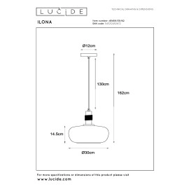 ILONA piekarama lampa Ø30 cm 1xE27 dzintara (Lucide)