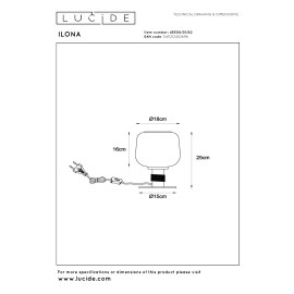 Galda lampa ILONA Ø18 1xE27 40W dzintara (Lucide)