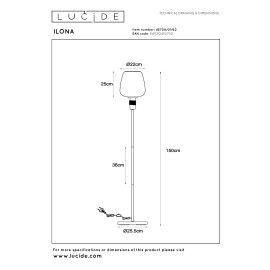 Stāvlampa ILONA Ø34 1xE27 40W dzintara (Lucide)