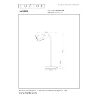 JASPER galda lampa 1xGU10 krēmkrāsas/melna (Lucide)