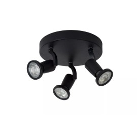 JASTER-LED apaļš griestu prožektors Ø20 cm 3 x 5 W GU10 2700K melns (Lucide)