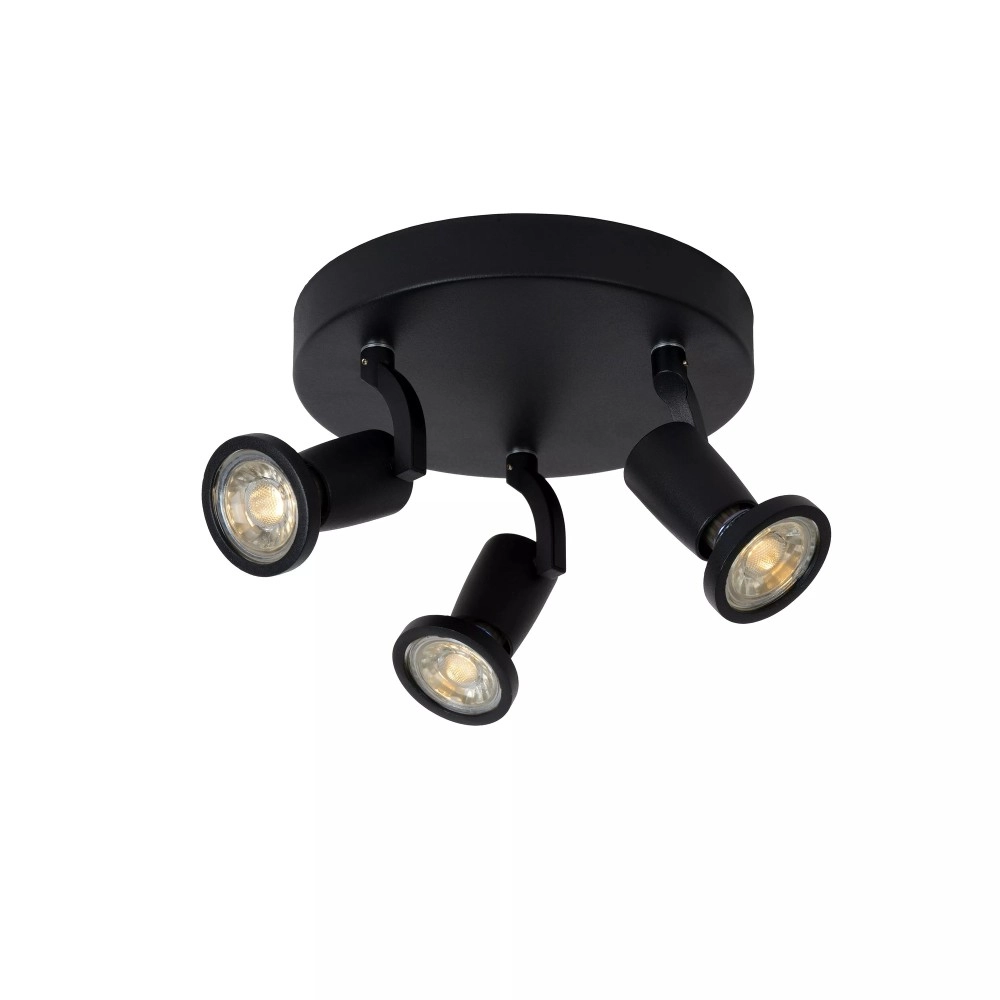 JASTER-LED apaļš griestu prožektors Ø20 cm 3 x 5 W GU10 2700K melns (Lucide)