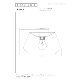 JESSICA plafons 1x60 W E27 Ø30 cm melna (Lucide)