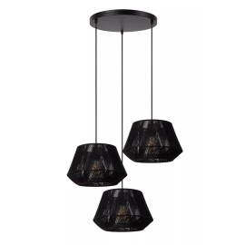 JESSICA piekaramā lampa 3x60 W E27 Ø35.5 cm melna (Lucide)