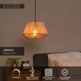 JESSICA piekaramā lampa 1x60 W E27 Ø30 cm pelēka (Lucide)