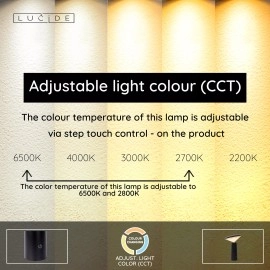 JIVE uzlādējama āra galda lampa LED 1x3W melna (Lucide)