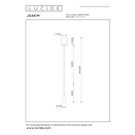 JOAKIM piekaramā lampa 1x7W kafijas tonī (Lucide)