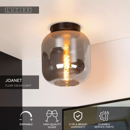 JOANET plafons 1xE27 dūmu pelēks