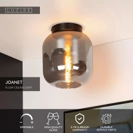 JOANET plafons 1xE27 dūmu pelēks