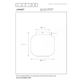 JOANET plafons 1xE27 dūmu pelēks