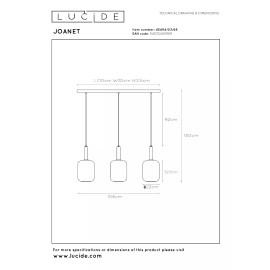 JOANET piekaramā lampa 3xE27 dūmu pelēka