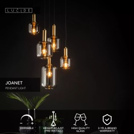 JOANET piekaramā lampa 5xE27 dūmu pelēka