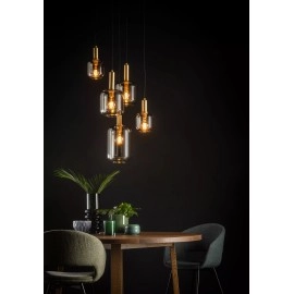 JOANET piekaramā lampa 5xE27 dūmu pelēka