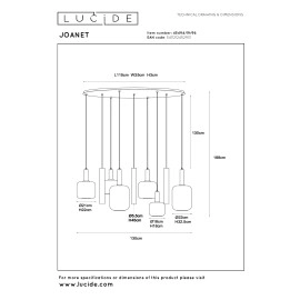 JOANET piekaramā lampa 6xE27 misiņa tonī
