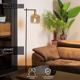 JOANET stāvlampa 1xE27 dūmu pelēka