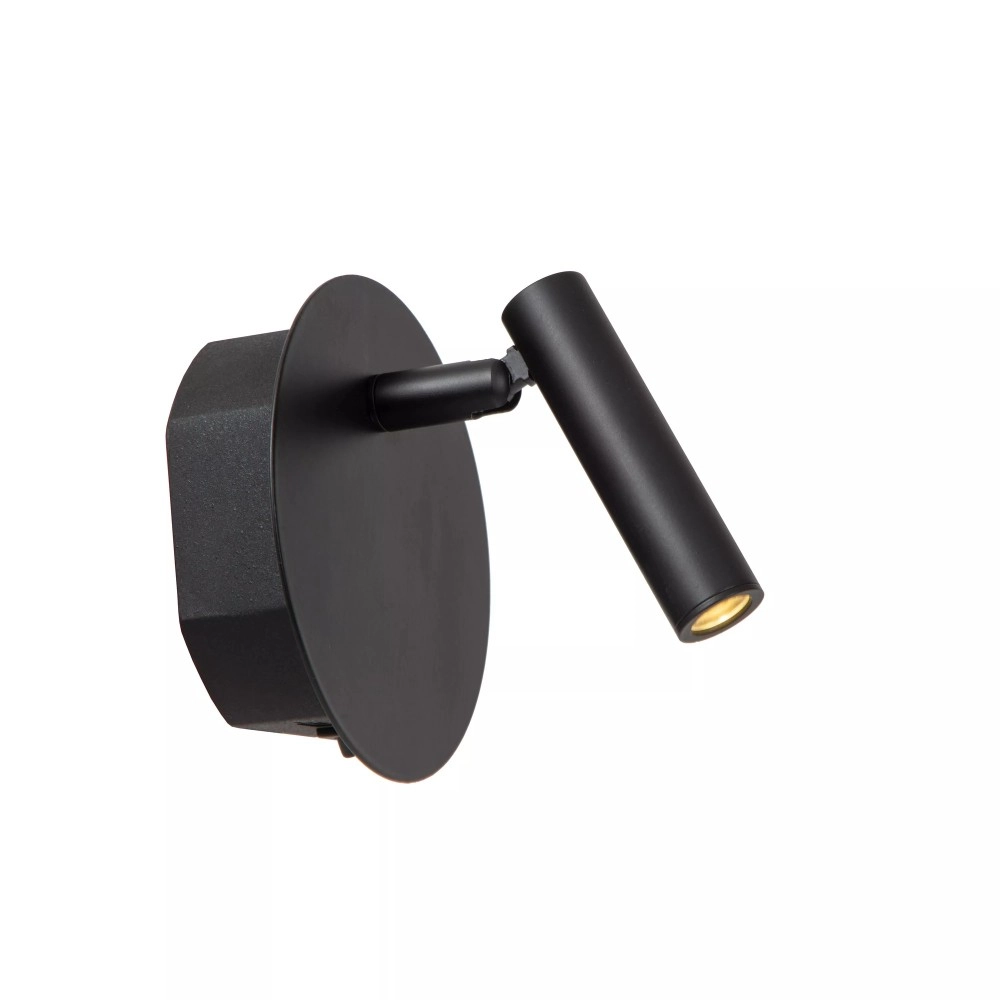 JOLIJN uzlādējams magnētisks gultas/sienas gaismeklis Ø10,2 cm melns (Lucide)