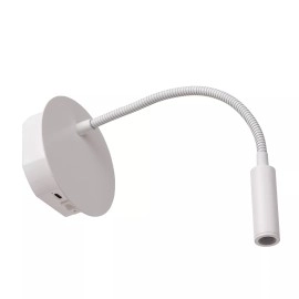 JOLIJN uzlādējams magnētisks gultas/sienas gaismeklis Ø11 cm balts (Lucide)