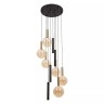 JOSIANE Piekaramā lampa 6xG9 + 4xGU10 melna ar dzintara akcentu (Lucide)