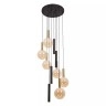JOSIANE Piekaramā lampa 6xG9 + 4xGU10 melna ar dzintara akcentu (Lucide)