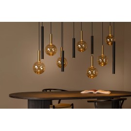 JOSIANE Piekaramā lampa 7xG9 + 5xGU10 melna ar dzintara akcentu (Lucide)