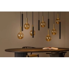 JOSIANE Piekaramā lampa 7xG9 + 5xGU10 melna ar dzintara akcentu (Lucide)