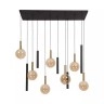 JOSIANE Piekaramā lampa 7xG9 + 5xGU10 melna ar dzintara akcentu (Lucide)